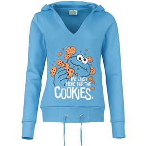Sesame Street Just Here For The Cookies Dames Trui met capuchon - blauw - S