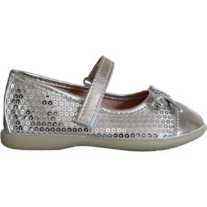 Deb&Dan - ballerina met paillettes - zilver - maat 20
