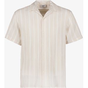 JJ REBEL heren overhemd met strepen beige wit - Maat XL
