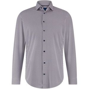 Overhemd Blue Industry donkerblauw geprint stretch