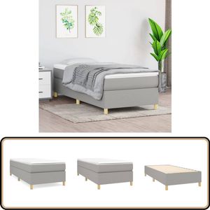 vidaXL Boxspring - Lichtgrijs - 80x200 cm - Inclusief Matras Boxspringbed - Boxspring - Tweepersoonsbed - Bed Met Hoofdbord - Grijs Bed