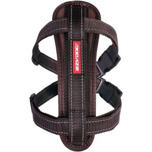 EzyDog Chest Plate Hondentuig met Autogordel Zekering - Honden Harnas - XS - Bruin