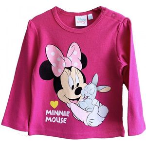 Minnie Mouse shirt - roze - 100% katoen - Disney longsleeve - maat 68/74