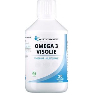 Omega 3 Visolie Vloeibaar - Visvetzuren - Munt smaak - 250ml | Muscle Concepts