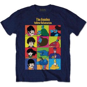 The Beatles - Yellow Submarine Characters Heren T-shirt - XL - Blauw