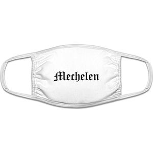 Mechelen mondkapje | gezichtsmasker | bescherming | bedrukt | logo | Wit mondmasker van katoen, uitwasbaar & herbruikbaar. Geschikt voor OV
