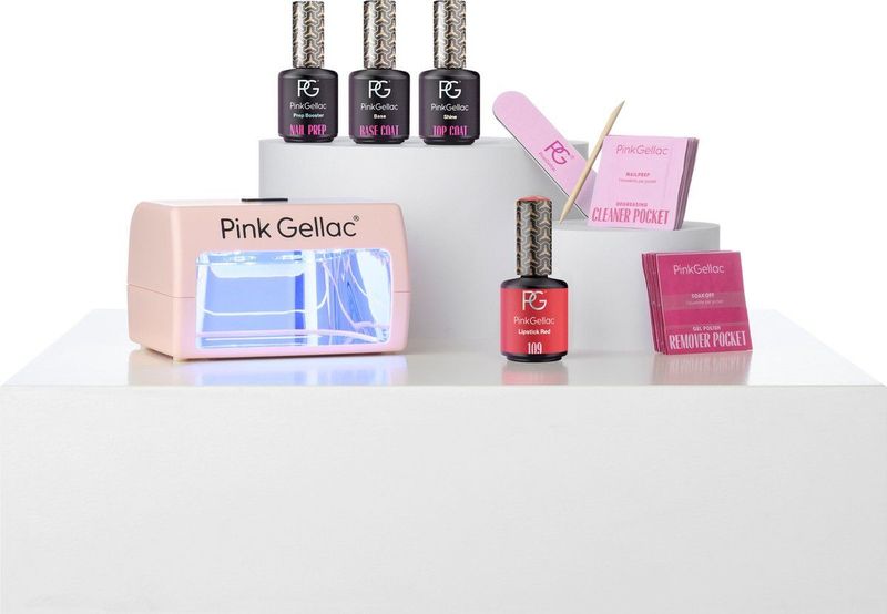 Pink Gellac - Dashing Glaze - Gellak Starterspakket - Rode Kleur - Manicure Set met LED UV Nagellamp