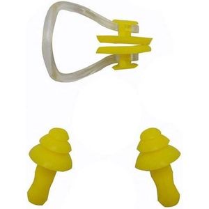 CHPN - Zwemoordoppen met Neusklem - Oordoppen - Zwemklem - Zwemneusklem - Zwemoordop - 3-delig -Geel - Universeel