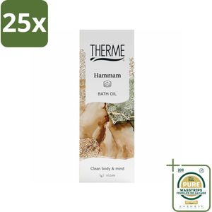 25 x Therme - Hammam - Badolie - Hydraterend - Verzorgend - 100ml - Grootverpakking - Badolie - Hammam Ritueel - Hydraterende Badolie - Wellness Ritueel - Oosterse Geur