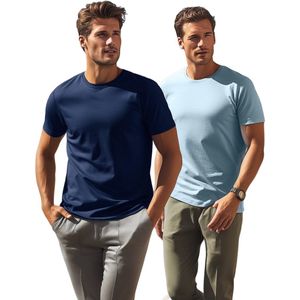 Trendyol Zwart-Wit Basic Slim Fit/Slim Cut 100% Katoen 2-Pack Korte Mouw T-Shirt Tmnss19Bo0075