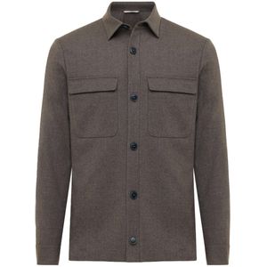 Overshirt Gentiluomo bruin wol