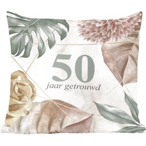 Sierkussen - Huwelijk Jaar Versiering - Multicolor - 40 Cm X 40 Cm
