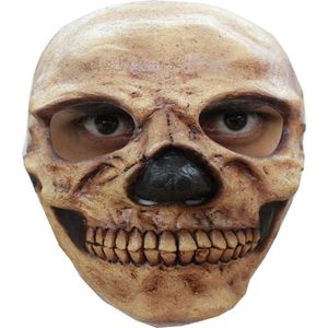 Partychimp Schedel Skelet Tanned Gezichts Masker Halloween Masker voor bij Halloween Kostuum Volwassenen - Latex - One-size