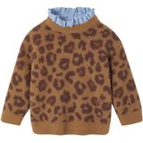 Babytrui - Luipaardprint - Bruin - Chambray Kraag