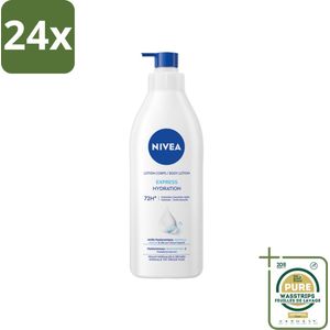 Nivea - Express - Bodylotion met Pomp - Voor Normale tot Droge Huid - 72 uur Hydratatie - 400 ml - Voordeelverpakking - 24 stuks - Droge huid - Normale huid