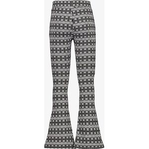 MyWay meisjes flared broek met print zwart/wit - Maat 170