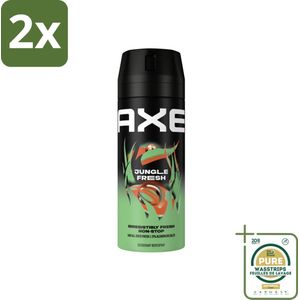 AXE - Deodorant Spray - Jungle Fresh - Tropische Geur - Verfrissend - 150 ml - Voordeelverpakking - 2 stuks - Tropische geur - Deodorant spray