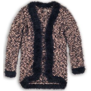 DJ Dutchjeans Meisjes Vest - Mid blue + dusty pink - Maat 140