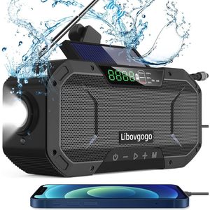 Draagbare Noodradio met Zonnepaneel, AM/FM, Powerbank en Zaklamp voor Outdoor en Camping