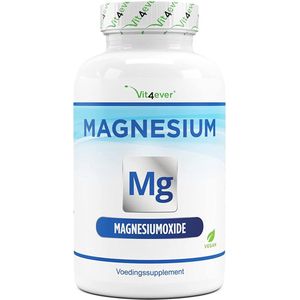 Vit4ever - Magnesiumoxide - 365 capsules (12 maanden) - 665 mg per capsule, waarvan 400 mg elementair magnesium - Hooggedoseerd - Zonder ongewenste toevoegingen - Veganistisch