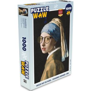 Puzzel Meisje met de parel - Johannes Vermeer - Bril - Legpuzzel - Puzzel 1000 stukjes volwassenen