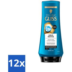 Gliss - Hair Repair - Conditioner Aqua Revive voor Hydraterend en Fris Haar - 200 ml - Voordeelverpakking - 12 stuks