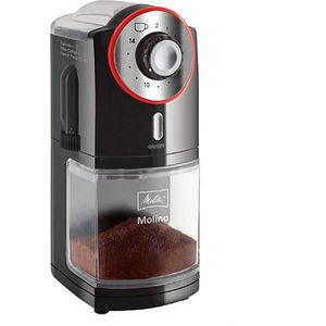 Melitta Molino - Elektrische koffiemolen - Zwart/rood - Inhoud 200g - 100 W - Automatische uitschakeling