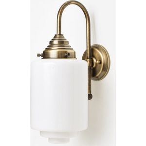 Art Deco Trade - Wandlamp getrapte Cilinder Medium Meander Brons