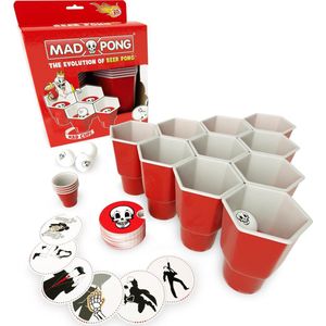 MadPong - Beer pong 2.0 - Party Bier pong - Drankspel - Spelletjes voor volwassenen - Beer pong - red cups - shot cups inbegrepen