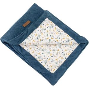 DOMIVA - AU FIL DE L'EAU - Dubbelzijdige Deken - 75 x 100 cm - Indigo