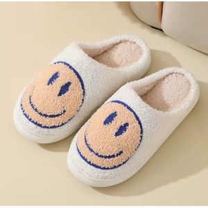 Baby-Slofje - Smiley Sloffen - Pantoffels - Wit/Oranje