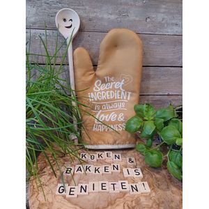 Ovenhandschoen-cadeau-Pollepel-love-happiness-liefde-familie-moederdag-vaderdag-vriendin-vrienden-housewarming-kerst-sinterklaas-verjaardag-zus-broer-mannencadeau-vrouwencadeau-relatiegeschenk-Keukentextiel-Kookcadeau-Familiediner-Pasen-Paasbrunch