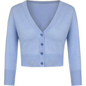 Dames gebreid vest met 3/4 mouwen en knopen