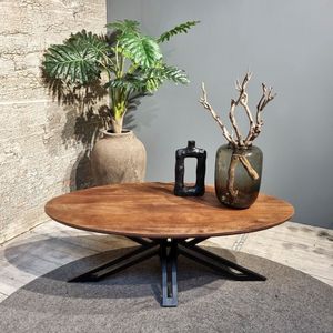 Jasmin Oval Coffee Table - Koffietafel - Salontafel - Ovale Salontafel - Magohout - 130 cm