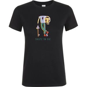 Klere-Zooi - Skate or Die - Zwart Dames T-Shirt - 3XL