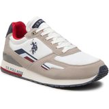 U.S. Polo Assn. Tabry - Heren Sneaker - Wit/Beige - Eco-suède & Textiel-mesh