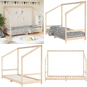 vidaXL Kinderbedframe 90x200 cm massief grenenhout - Kinderbedframe - Kinderbedframes - Kinderbed - Peuterbed