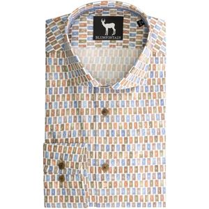 GENTS - Blumfontain abstractprint - Katoen - Wit - Maat EU40/M