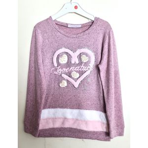 Meisjes Trui Roze Love Nature Maat 134/140