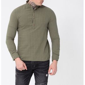 Blouse met strepen | groen | maat XL