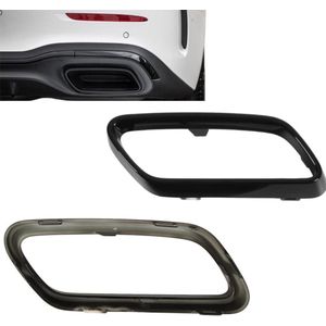 Uitlaat Tip Cover Trims Bezel voor Benz C Klasse W206 S206 Reflecterende Handsome Sporty Design Uitlaat Vent Trim Vervanging voor Line 2022 Voorts (Glanzend zwart)