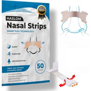50 Premium Neusstrips + Gebruiksaanwijzing – Verbetert de Ademhaling en Zuurstofopname, Anti-Snurken voor de Slaap, Maximale Hechting voor Sport en Slaap