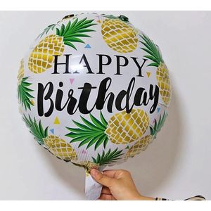ballon ananas Happy birthday verjaardags-ballon 43 cm