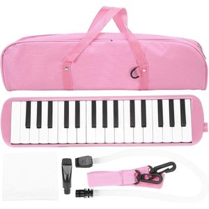 Melodica 32-toetsen Air Piano Keyboard met Draagtas - Geschikt voor Beginners of Melodica-liefhebbers (roze)
