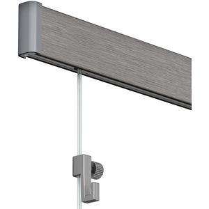 Artiteq Click Rail Schilderij Ophangsysteem 200 cm – Complete Set – Inclusief Haken & Transparante Draden – Aluminium – 30 kg/m Draagkracht