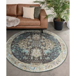 Rond vintage vloerkleed - Fade No.2 groen 152 cm rond