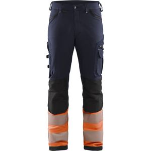 Blaklader werkbroek met 4-weg stretch zonder spijkerzakken 1193-1642 - Marineblauw/Oranje - C152