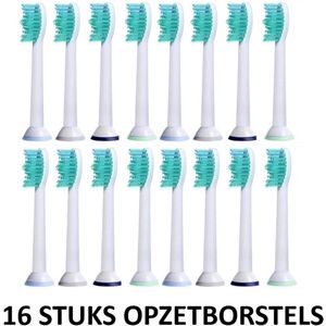 16 stuks- Universele Opzetborstels/Opzetstukjes- Vernieuwde technologie -Geschikt voor Philips Sonicare elektrische tandenborstels- Grote Borstelkop -Zachte borstels - Underdog Tech