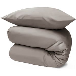 HOOMstyle - Wasbaar Dekbed - Taupe - 140x220 - 1 Persoon - Inclusief Kussensloop
