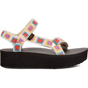 Teva FLATFORM UNIVERSAL CROCHET - Dames Sandalen - Zwart/Geel/Roze - Maat 42